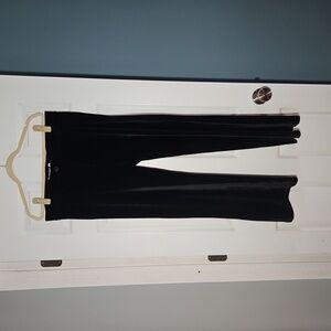 Betabrand Dress Yoga Pants - Shiny Black Velvet - Size XL